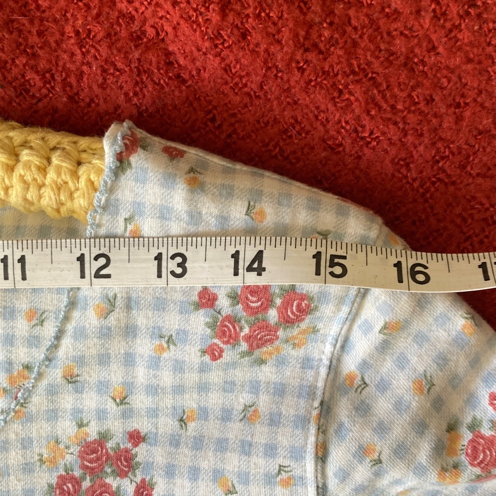 Vintage Adorable Cottage  100% Cotton Gingham Floral White & Blue Midi Dress - Picture 7 of 11